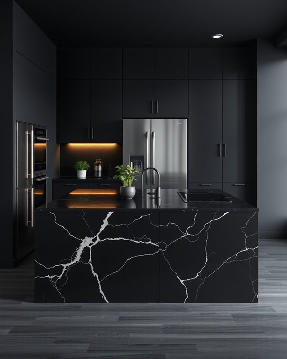 dramatic dark marble elegance