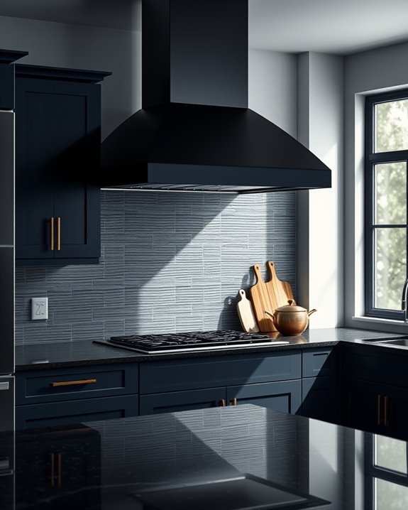 dramatic dark range hoods