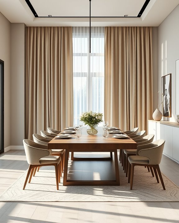 dramatic dining room curtains