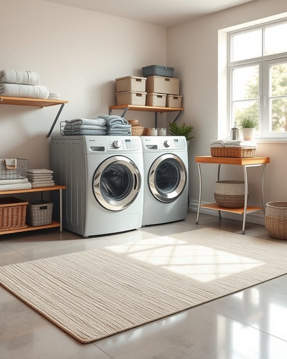 durable rugs enhance laundry spaces