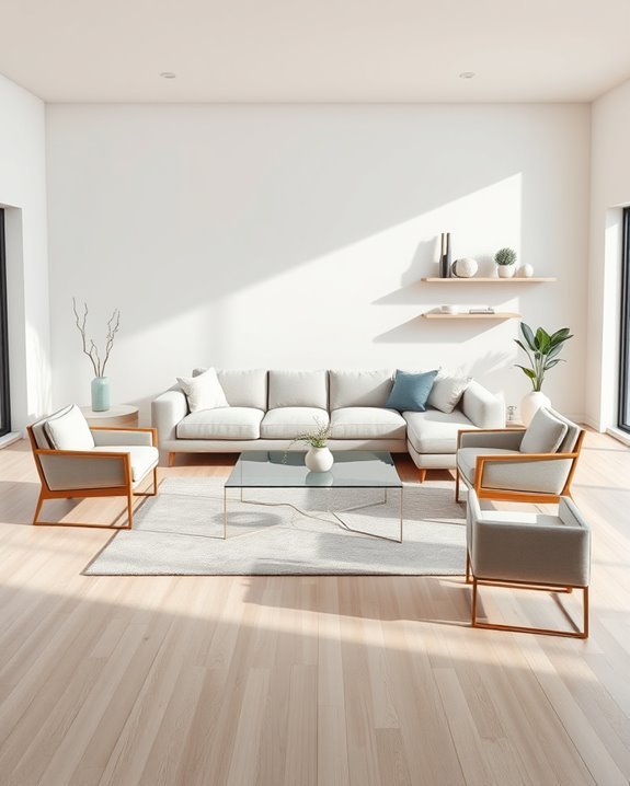 dynamic floating furniture arrangements