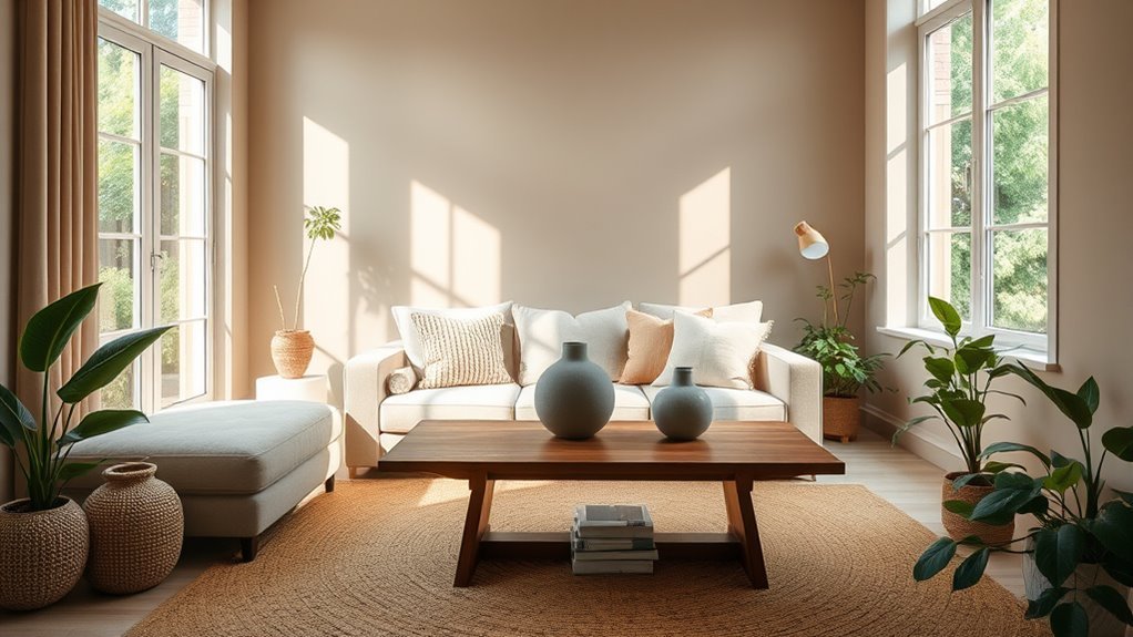 earthy minimalist living room