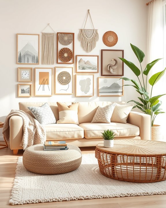 eclectic boho gallery wall