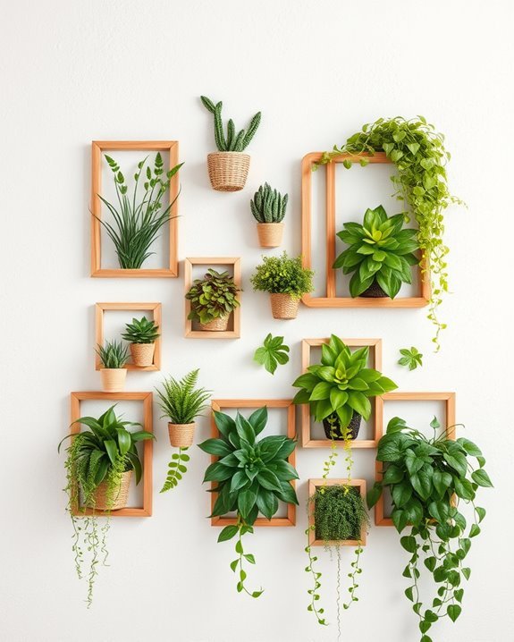 eclectic plant photo display