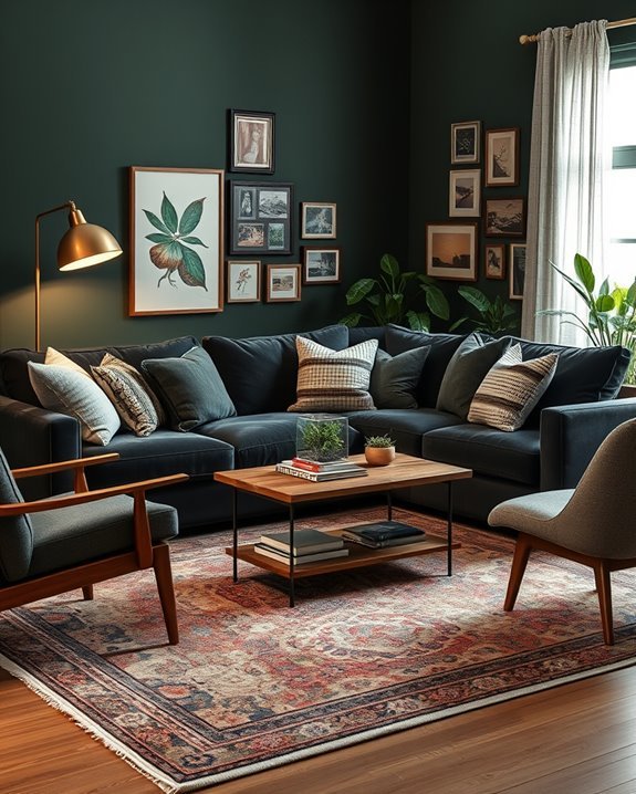 eclectic vintage modern living room