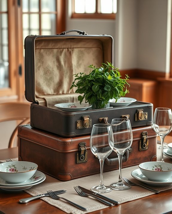 eclectic vintage suitcase tables