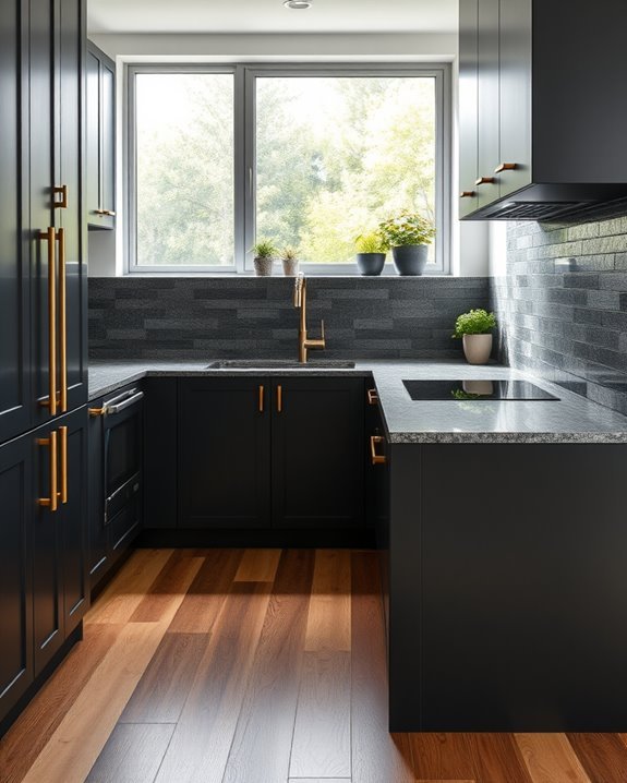 eco friendly dark grey kitchens