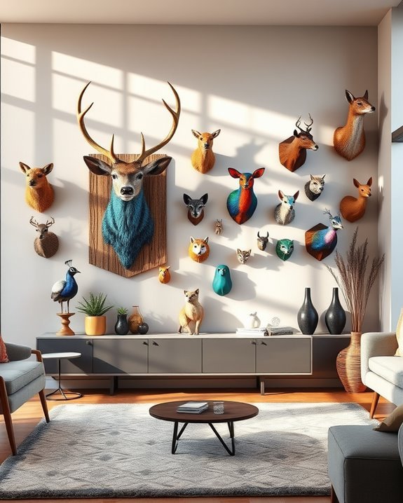 edgy faux taxidermy decor