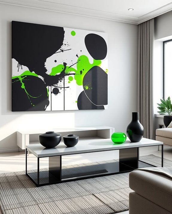 electrifying neon green accents