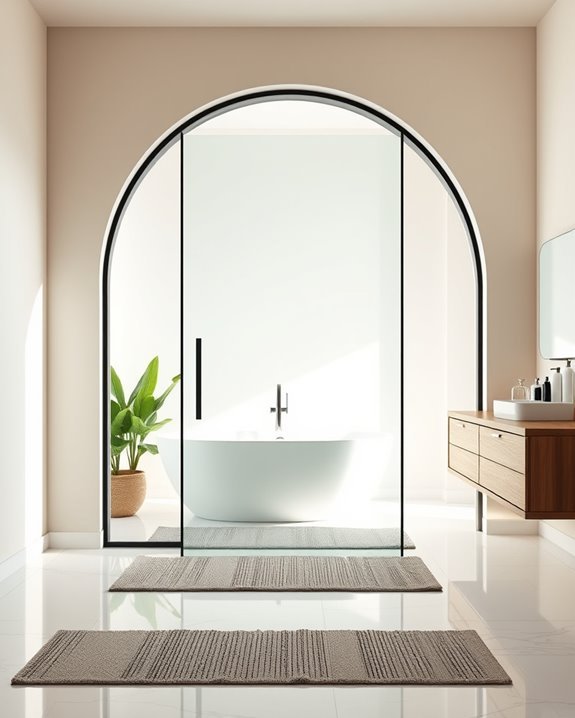 elegant arched glass doorways