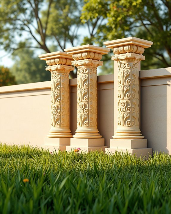 elegant architectural stone pillars