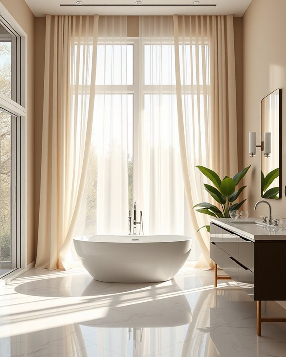 elegant bathroom window treatments