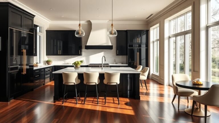 elegant black and cream kitchens