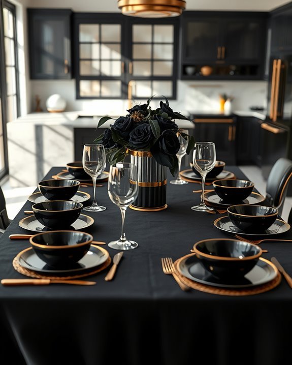 elegant black and gold