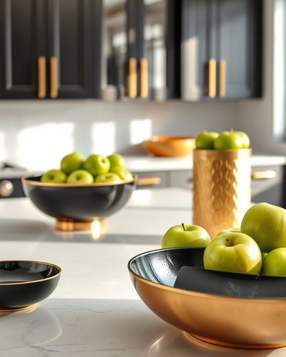 elegant black and gold bowls