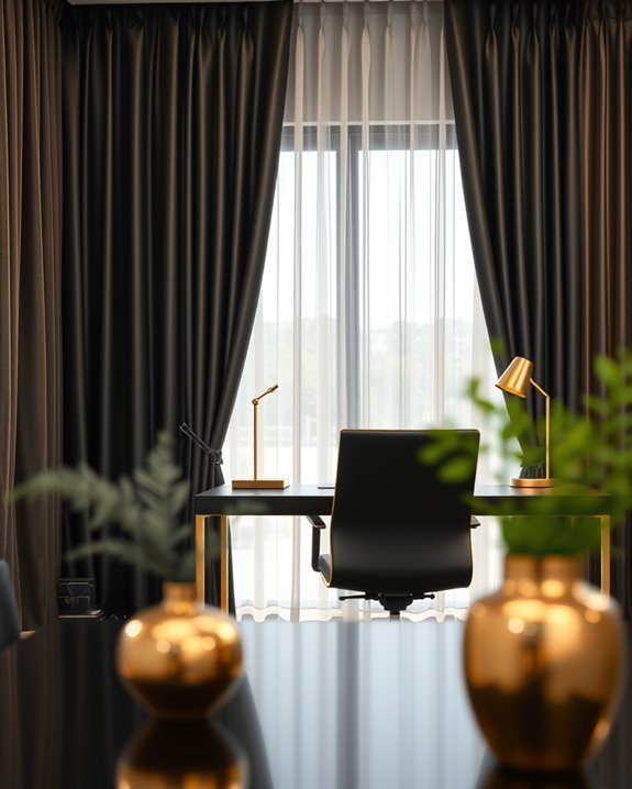 elegant black and gold curtains