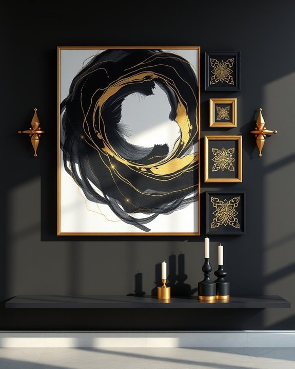elegant black and gold decor