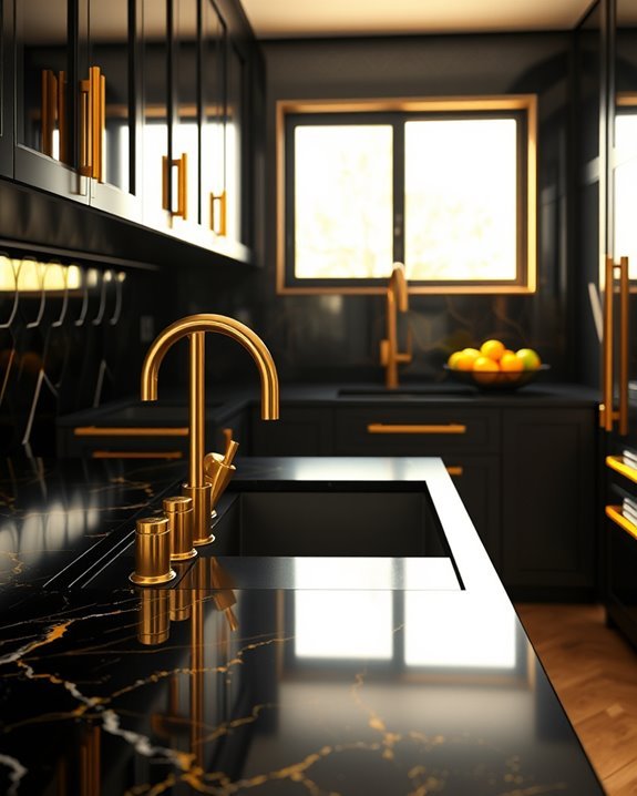 elegant black and gold decor