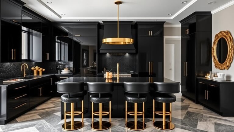 elegant black and gold kitchens