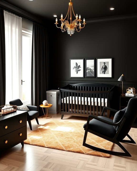 elegant black and gold nursery