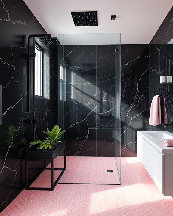 elegant black and pink