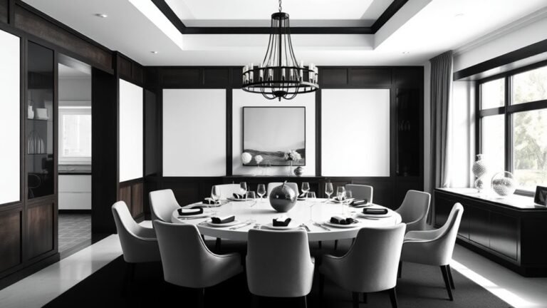 elegant black and white dining