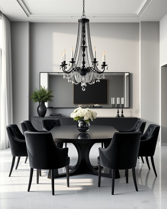 elegant black chandelier focal