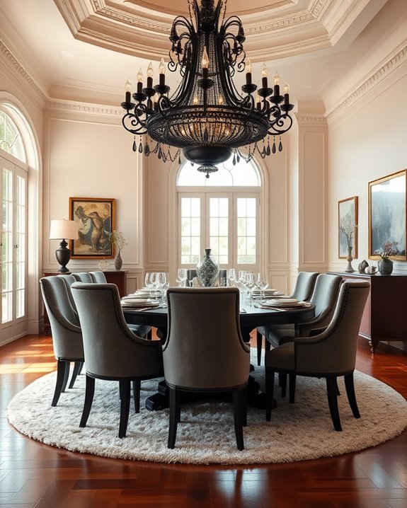 elegant black chandelier statement