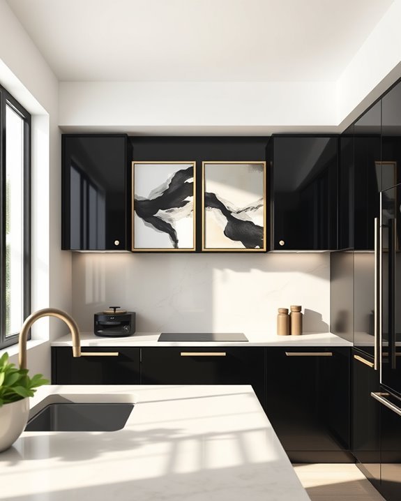 elegant black cream artwork
