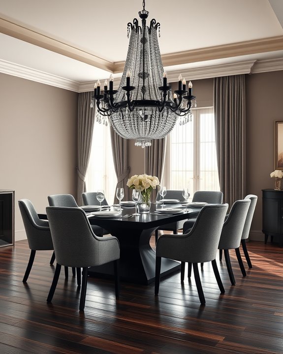 elegant black crystal centerpiece