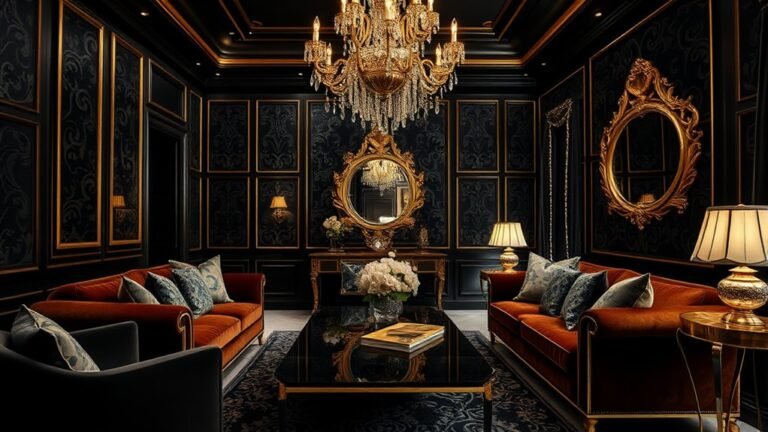 elegant black gold interiors