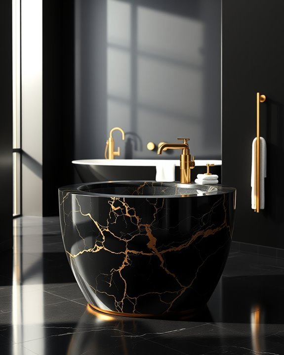elegant black gold pedestals