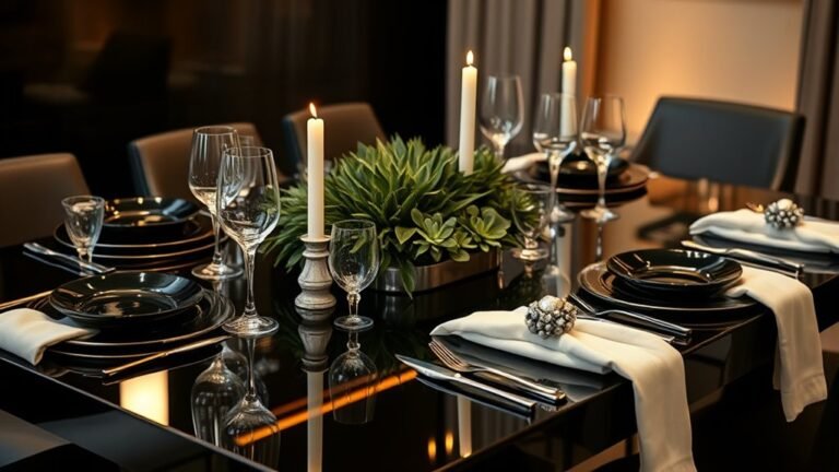 elegant black table settings