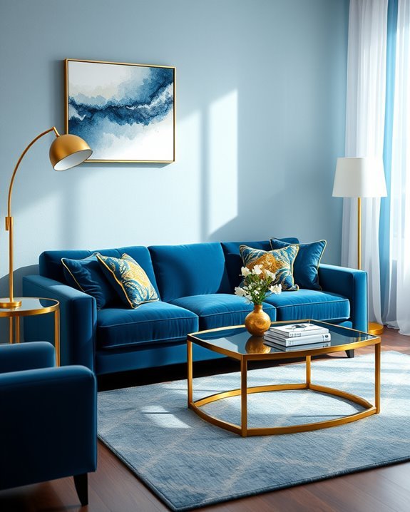 elegant blue and gold