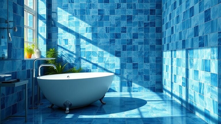 elegant blue tile bathroom