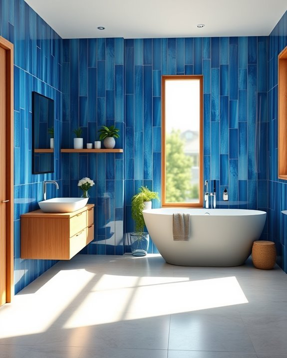 elegant blue wood accents