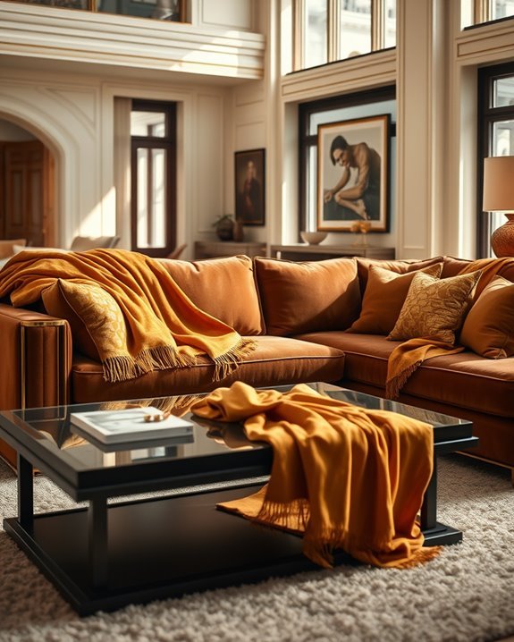 elegant brown sectional decor