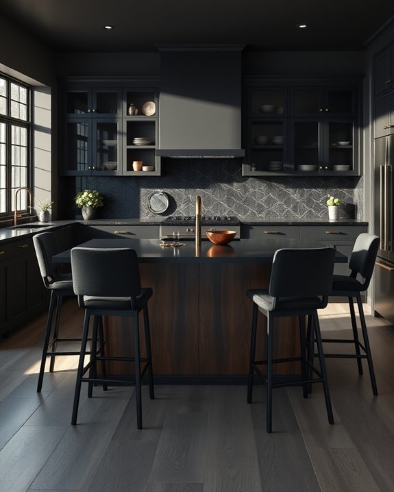elegant dark kitchen centerpiece