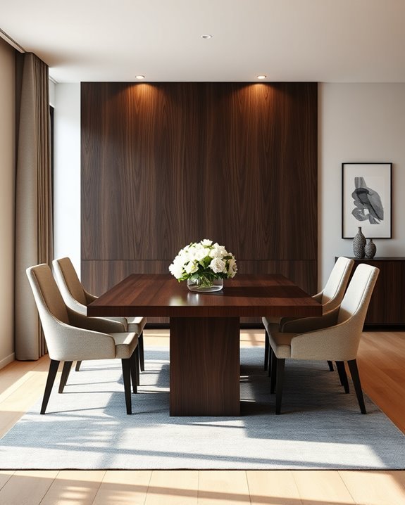 elegant dark walnut accents