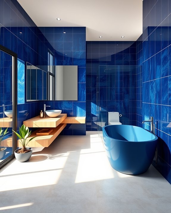 elegant deep blue tiles