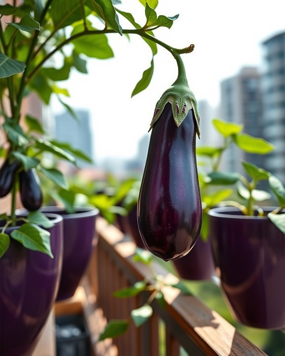elegant eggplants in ceramics
