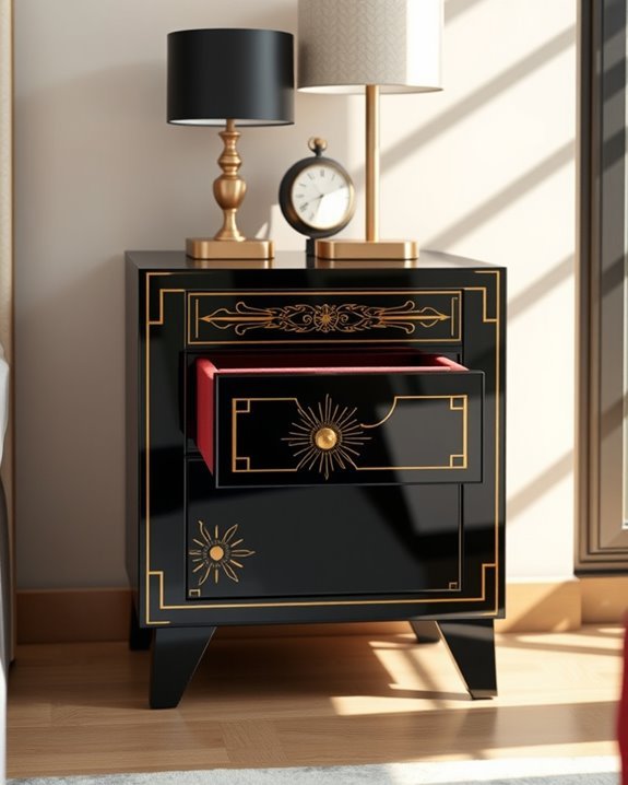 elegant geometric nightstand design
