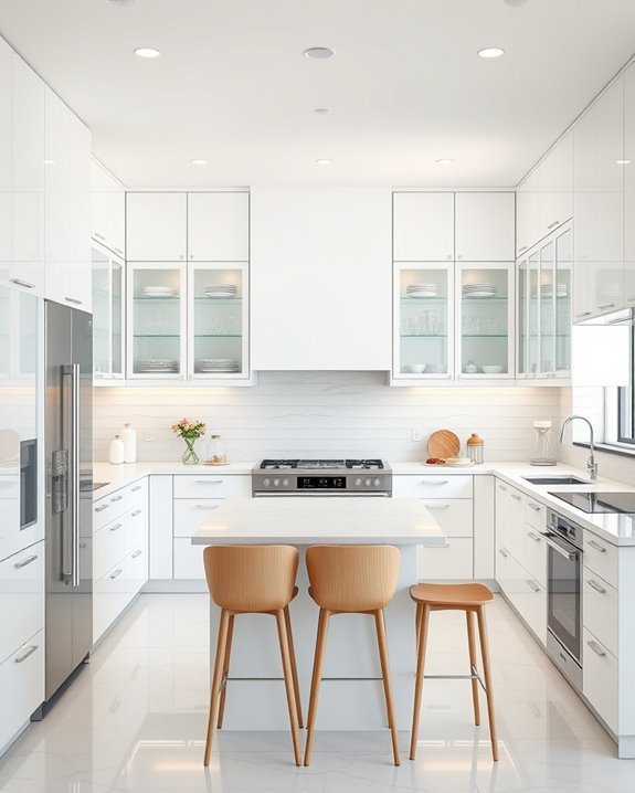 elegant glass front cabinets