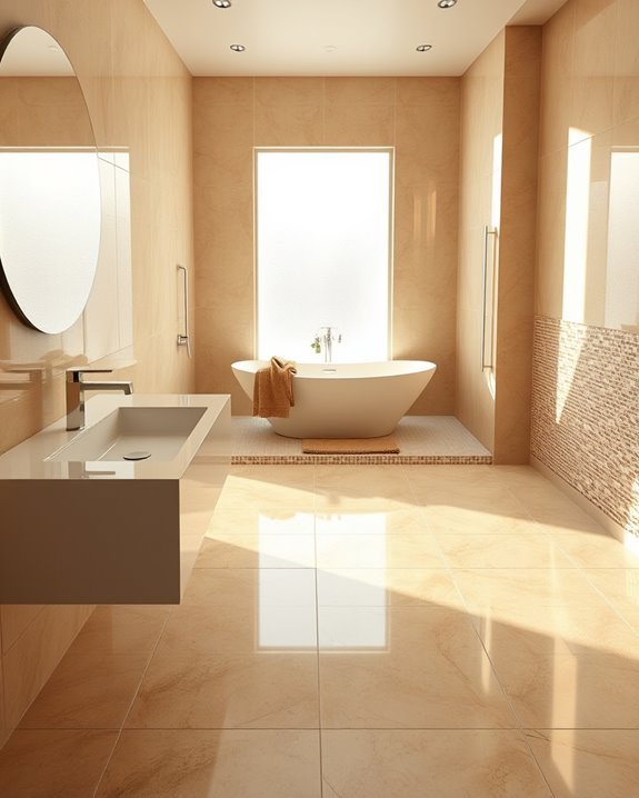 elegant glossy beige tiles