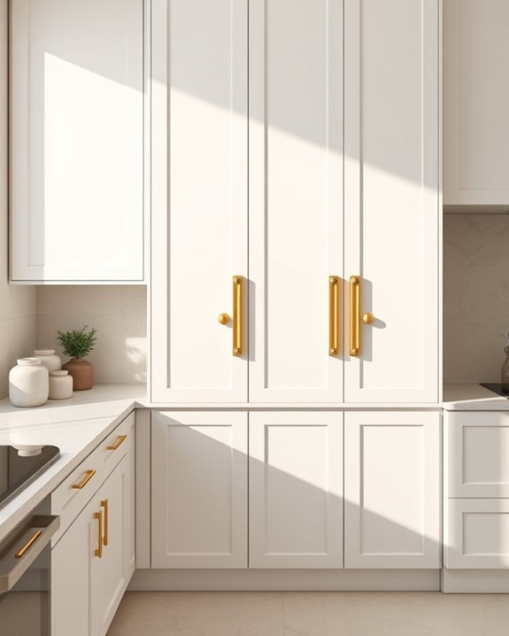 elegant gold cabinet accents