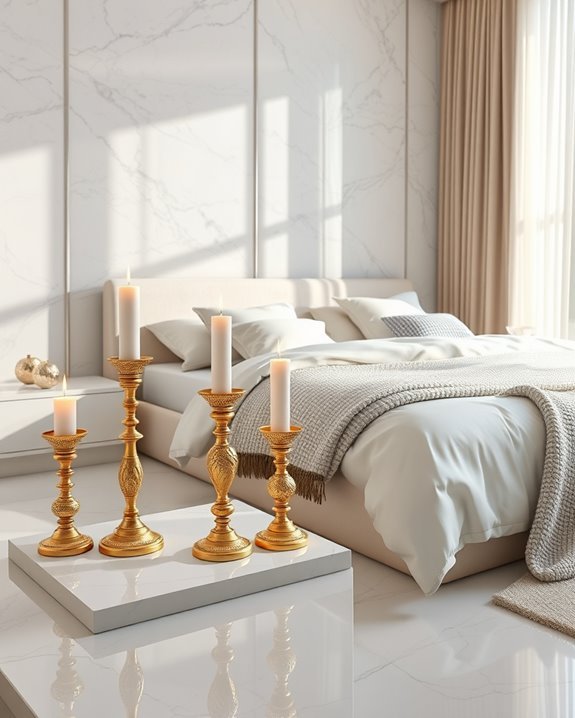 elegant gold candle holders