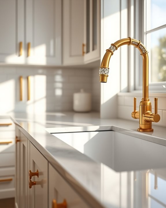 elegant gold crystal accents