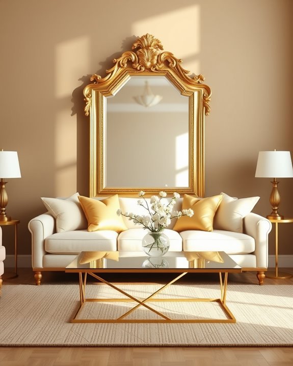 elegant gold framed mirrors