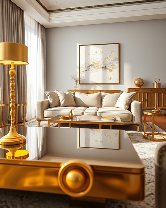 elegant gold furniture accents