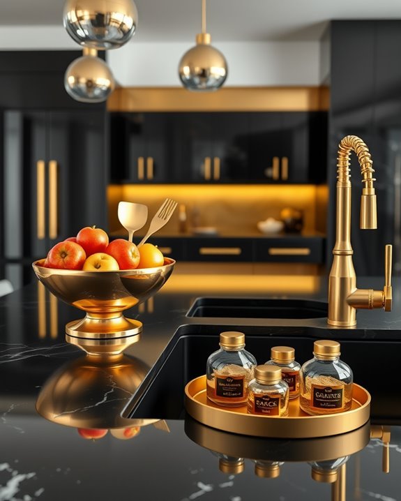 elegant gold kitchen decor